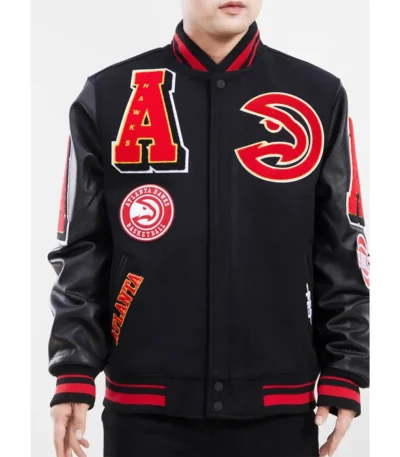Mashup Atlanta Hawks Black Varsity Jacket