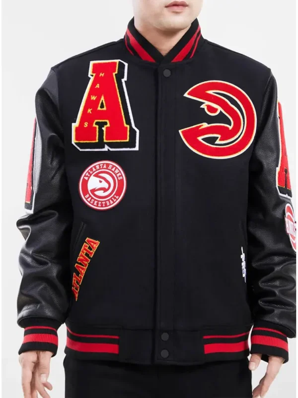 Mashup Atlanta Hawks Black Varsity Jacket