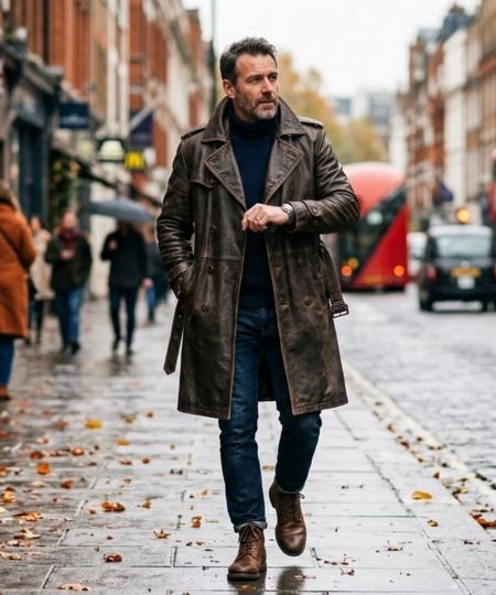 Men Leather Coat