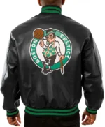 Men’s Black Boston Celtics Leather Full-snap Jacket