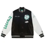 Men’s Black and White Boston Celtics Varsity Jacket