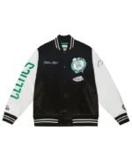Men’s Black and White Boston Celtics Varsity Jacket