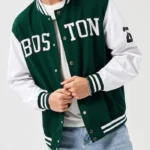 Men’s Bomber White And Green Celtics Jacket