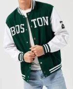 Men’s Bomber White And Green Celtics Jacket