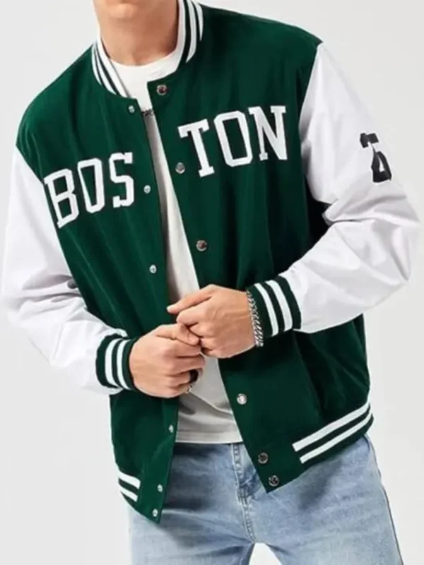 Men’s Bomber White And Green Celtics Jacket