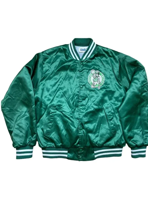 Mens Boston Celtics Jacket Vintage Bomber Chalk Line Rare Satin