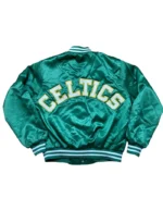 Mens Boston Celtics Jacket Vintage Bomber Chalk Line Rare Satin