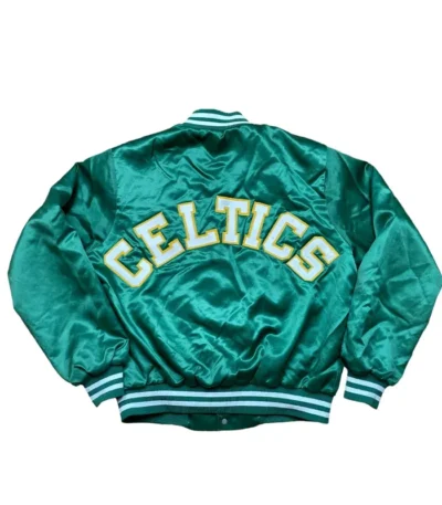 Mens Boston Celtics Jacket Vintage Bomber Chalk Line Rare Satin