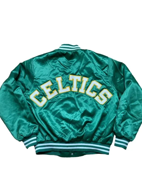 Mens Boston Celtics Jacket Vintage Bomber Chalk Line Rare Satin