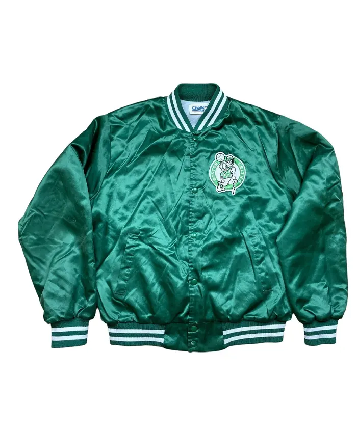 Mens Boston Celtics Jacket Vintage Bomber Chalk Line Rare Satin Mens Boston Celtics Jacket Vintage Bomber Chalk Line Rare Satin