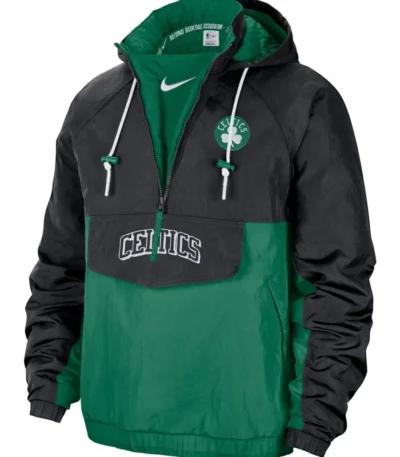 Men’s Colorblock Green Boston Celtics Windbreaker Hoodie Jacket