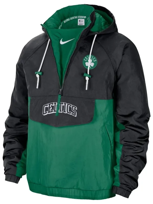 Men’s Colorblock Green Boston Celtics Windbreaker Hoodie Jacket