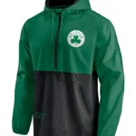 Men’s Green/black Boston Celtics Windbreaker Hoodie Jacket