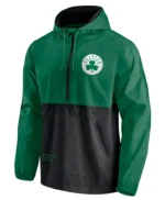 Men’s Green/black Boston Celtics Windbreaker Hoodie Jacket