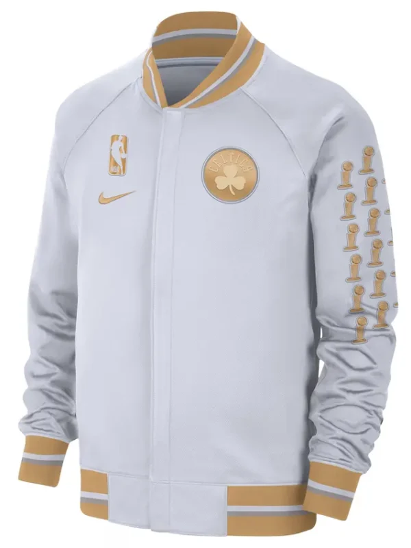 Men’s White/gold Boston Celtics 2024 Chapionship Jacket