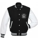 NBA Brooklyn Nets Letterman Black and White Jacket