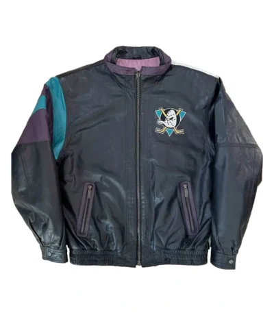 Anaheim Ducks Multi Color Leather Jacket