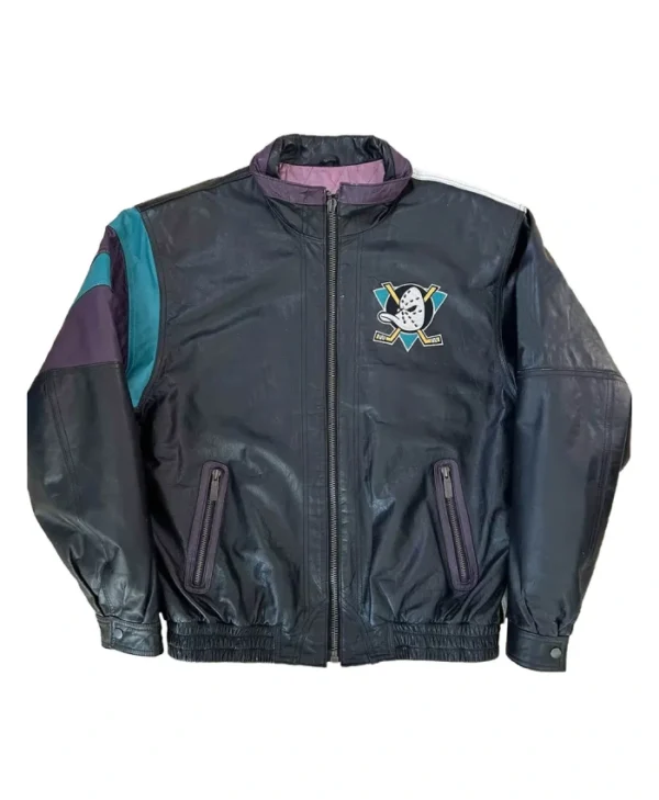 Anaheim Ducks Multi Color Leather Jacket
