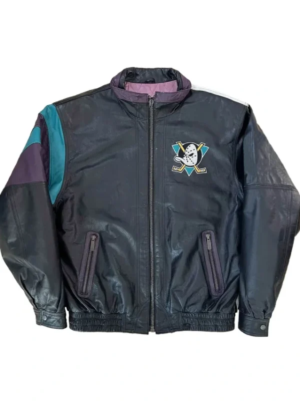 Anaheim Ducks Multi Color Leather Jacket