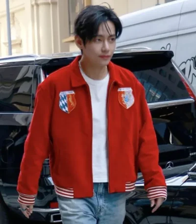 NYC 2026 BTS Kim Taehyung Red Jacket