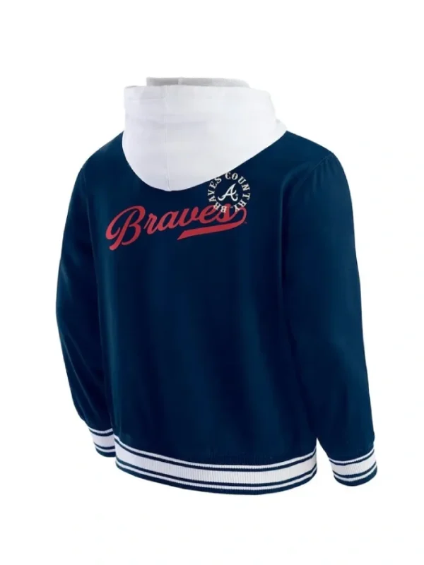 Atlanta Braves Navy Cotton Hooded Jacket