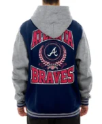 Throwback Prep Atlanta Braves Navy Hoodie Jacket
