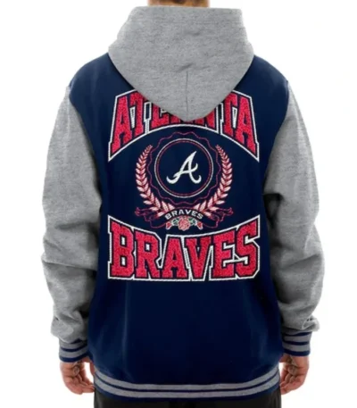 Throwback Prep Atlanta Braves Navy Hoodie Jacket