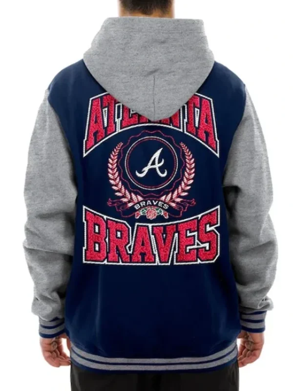Throwback Prep Atlanta Braves Navy Hoodie Jacket
