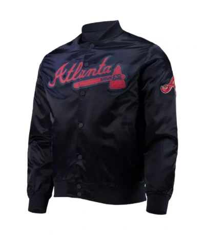 Navy Wordmark Atlanta Braves Full-Snap Jacket