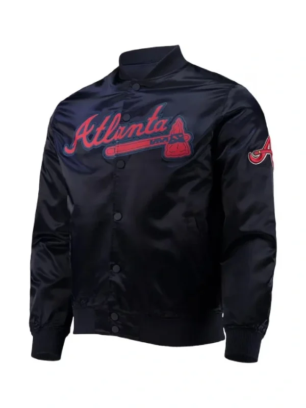 Navy Wordmark Atlanta Braves Full-Snap Jacket