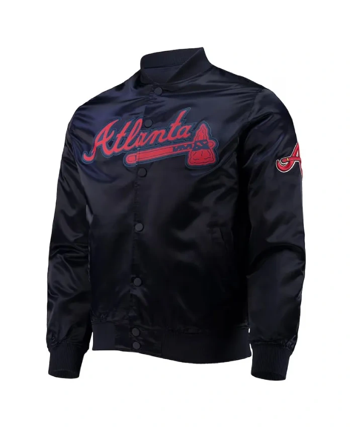 Navy Wordmark Atlanta Braves Full-Snap Jacket Navy Wordmark Atlanta Braves Full-Snap Jacket