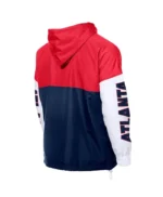 Atlanta Braves Color Block Navy/Red Hoodie Windbreaker
