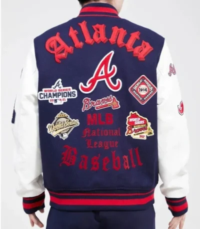 Old English Atlanta Braves Varsity Jacket