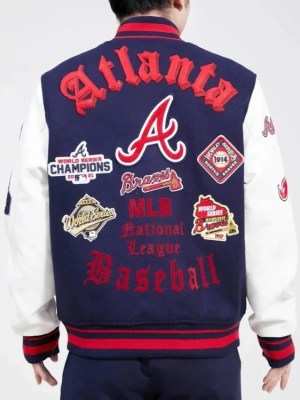 Old English Atlanta Braves Varsity Jacket