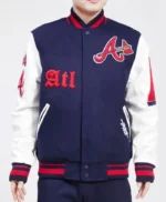 Old English Atlanta Braves Varsity Jacket