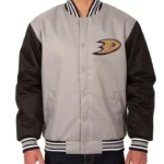 Poly Twill Anaheim Ducks Front Hit Gray/Black Jacket