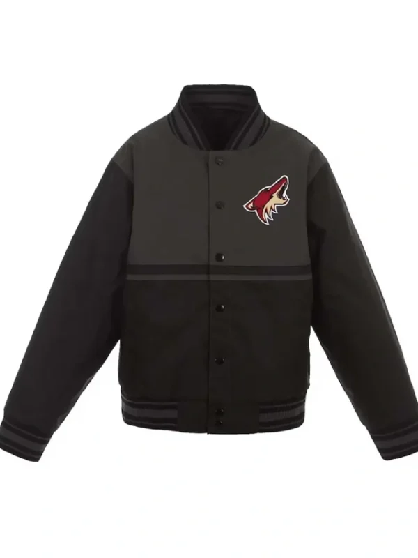 Poly Twill Youth Arizona Coyotes Gray/Black Jacket