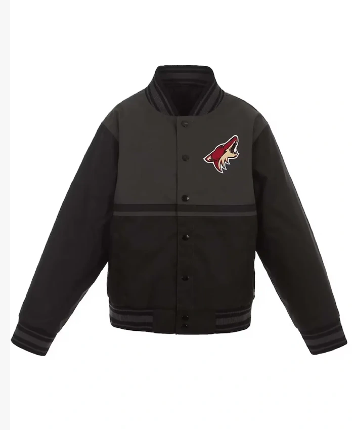 Poly Twill Youth Arizona Coyotes Gray/Black Jacket Poly Twill Youth Arizona Coyotes Gray/Black Jacket