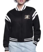 Printed Logo Anaheim Ducks Varsity Satin Jacket