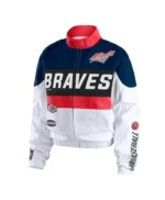 Atlanta Braves Racing Navy/White Full-Zip Jacket