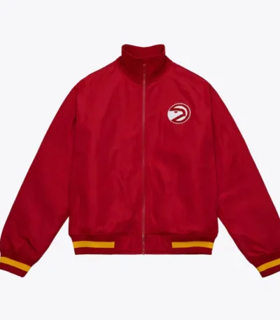 Red Atlanta Hawks Satin Full-Zip Jacket