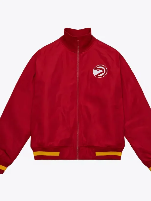 Red Atlanta Hawks Satin Full-Zip Jacket