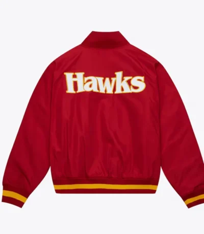Red Atlanta Hawks Satin Full-Zip Jacket