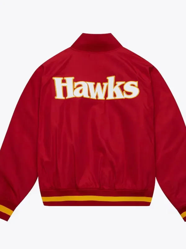 Red Atlanta Hawks Satin Full-Zip Jacket