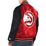 Red/Black Atlanta Hawks Renegade Varsity Satin Jacket