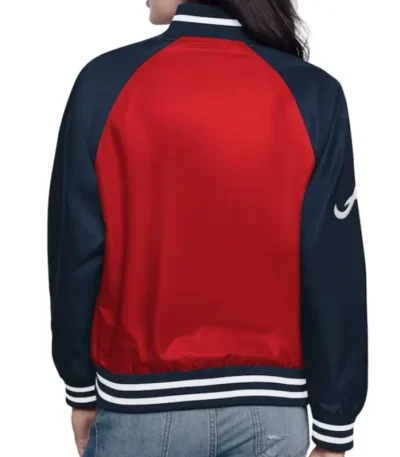 Red/Navy Atlanta Braves Home Run Varsity Satin Jacket