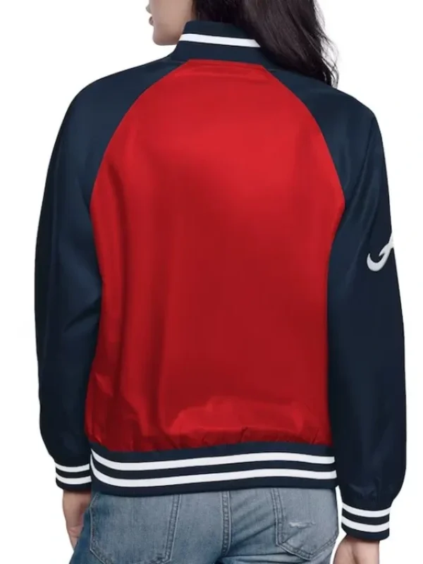 Red/Navy Atlanta Braves Home Run Varsity Satin Jacket