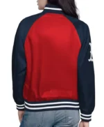 Red/Navy Boston Red Sox Home Run Varsity Satin Jacket