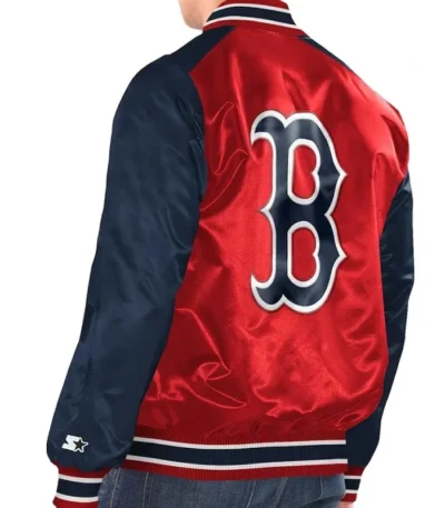 Boston Red Sox Renegade Red/Navy Varsity Satin Jacket