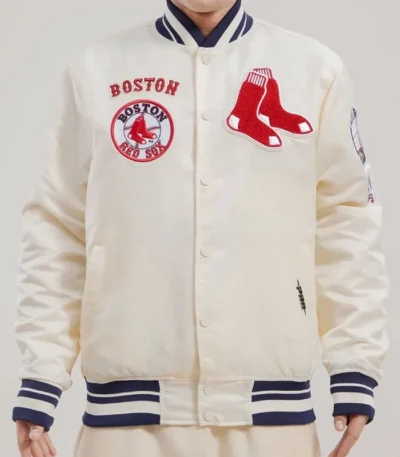 Retro Boston Red Sox Classic Rib Satin Jacket